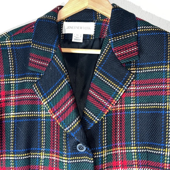 Jones New York Tartan Plaid Wool Blazer - Picture 4 of 11